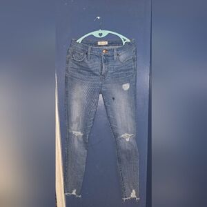 Madewell Outfitters Ripped Blue Skinny Jeans